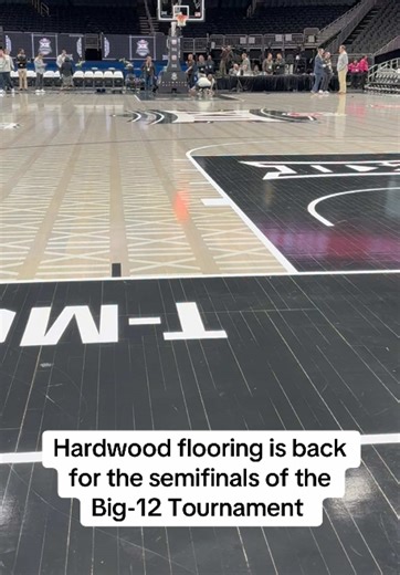 Big-12 commissioner makes the decision late Thursday to remove the ASB glass floor court back to the classic hardwood court. The decision was decided by the remaining four teams in the tourney to protect player safety. #CollegeBasketball #fyp #big12 #ncaabasketball #big12conference