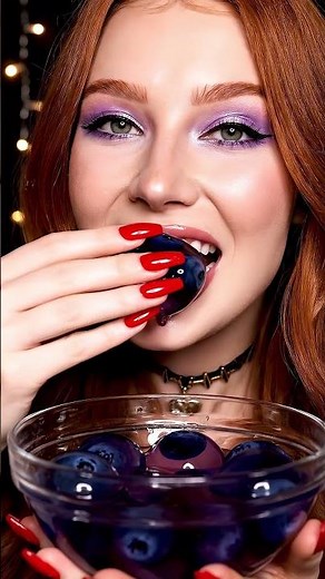 Oddly Satisfying Blueberry Jelly Burst 🤤 (ASMR Mouth Sounds) #asmr #jellypopping #candyasmr