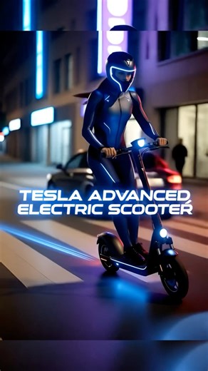 “TESLA Small Electric Scooter with AI Auto-Balance ⚡”#tesla #teslabike