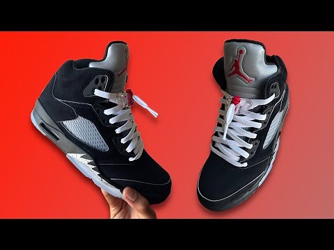 How To Lace JORDAN 5 BLACK METALLIC!