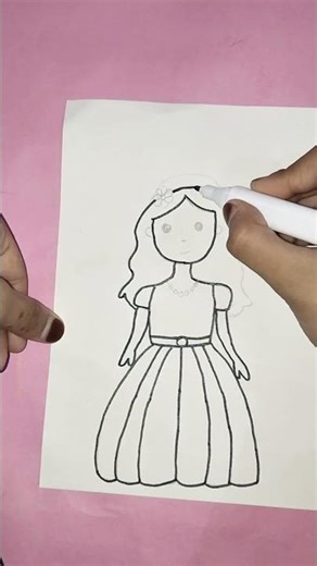 easy and cute doll drawing for beginners step by step tutorial #shorts #drawing #artforbeginners
