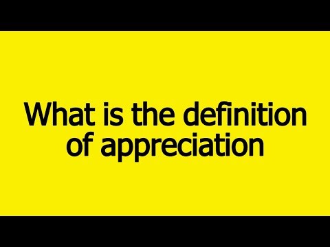 what is the definition of appreciation