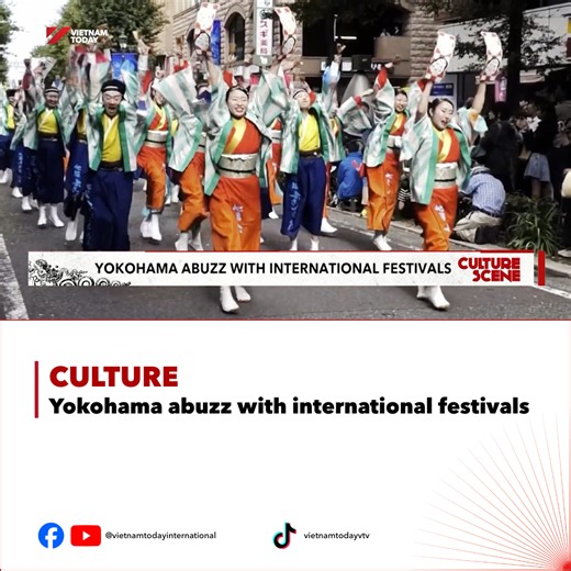 Japan's autumn is filled with festivities. From the deep, resounding beats of traditional drums in Matsue, we now turn to the lively rhythms of citywide celebrations in Yokohama. The prefecture came alive with a wave of cultural festivals from Yosakoi dance and jazz to world cuisines and German beer. Four major events in two weeks turned the city centre into a giant stage of nonstop celebration, filling streets, plazas, and waterfronts with sound, colour, and energy. #VietnamToday #VTV #news #Vi