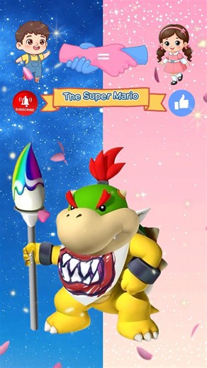 Bowser Jr 🆚 Princess Peach #bowser #princess #peach #mario #cartoon #shortvideo