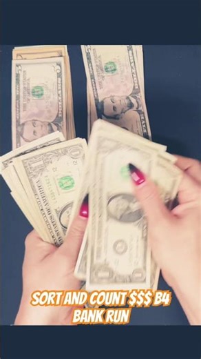 Sort and count money before bank run. #cash #diy #cashstuffing #money