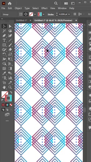 Modern Retro Geometric Seamless Fabric Pattern in Adobe Illustrator #shots #youtubeshorts #foryou