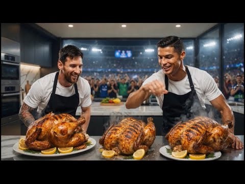 Messi vs Ronaldo grilled chicken challenge dialogue