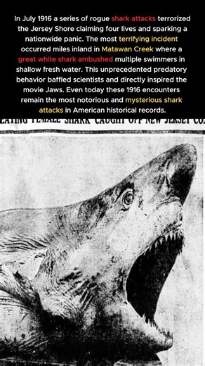 The Real JAWS Event of 1916 🦈😱 #history #historyfacts #darkhistory