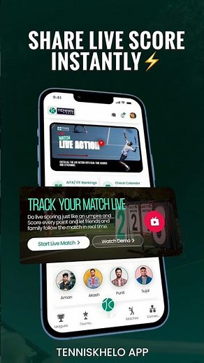 Share Real-Time #Tennis Match #Livescore in Seconds | TennisKhelo #tennisapp #livestream #sports