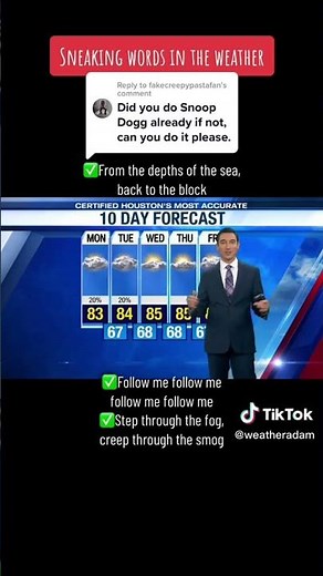 Houston weatherman uses rap lyrics from Snoop Dogg in his forecast || tiktok weatheradam