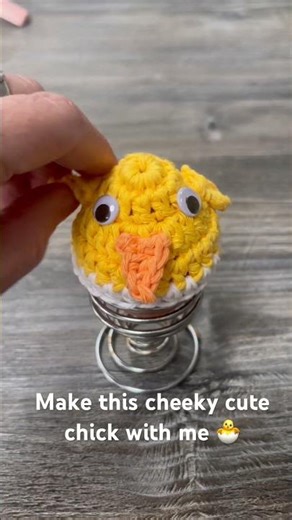 Cheeky chick egg cosy🐣💛 Full tutorial on my channel #eastercrochet #crochettutorial #crochetshorts