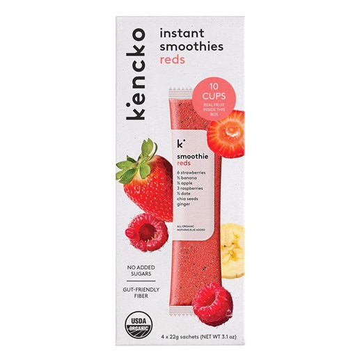 Kencko Reds Organic Instant Fruit & Veggie Smoothies, Powdered Drink Mix, .78 oz, 4 Pack