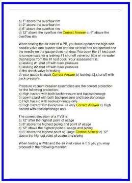 BPAT EXAM BACKFLOW PREVENTION ASSEMBLY TESTER EXAM LATEST ACTUAL EXAM QUESTIONS AND CORRECT DETAILE