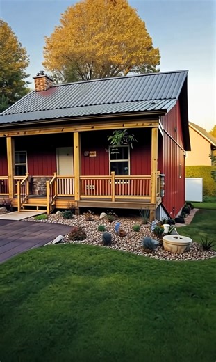 4.1K views · 56 reactions | You Can Own This Stunning Metal Barn-Style Home With a Dreamy Front Porch for Just $12K–$20K! | Log Cabin | Facebook