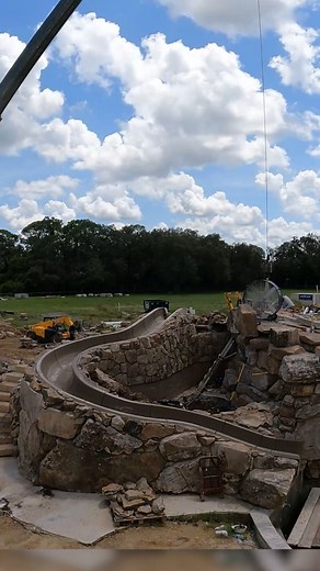 107K views · 9.6K reactions | Timelapse of some rockwork on the biggest, craziest pool we’ve ever built. #lucaslagoons #lazyriver #lazyriverpool #poolbuilders #rebar #construction #pool #builder #stonemason #rockwork #waterslide | Lucas Lagoons | Facebook