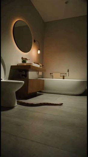 Snake Crawls Out of a Toilet… Unbelievable Moment 😱🐍 #snake #funny #memes #home