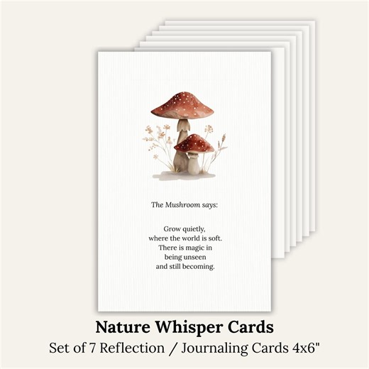 Woodland Reflection Cards, 7 Printable 4x6 Nature Journaling Cards (digital Download) - Etsy