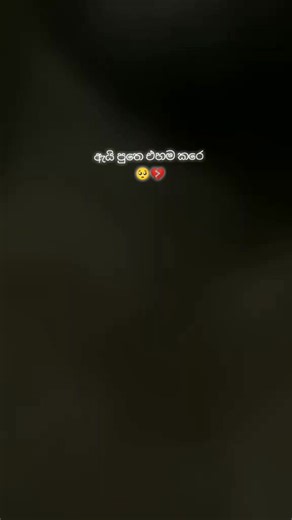 ඇයි පුතෙ එහම කරෙ?