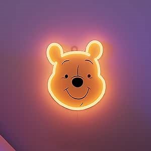 YELLOWPOP Neon Signs for Wall Decor, Disney Winnie The Pooh (Face) - Energy Efficient LED Neon Lights for Bedroom Wall - Easy to Install Custom Neon Sign & Customizable Light Up Wall Art