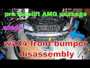 how to remove MERCEDES W204 pre facelift front bar + re-install AMG styling