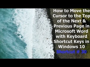 How to Move Cursor to Top of Next & Previous Page with Keyboard | Microsoft Word Keyboard Shortcuts