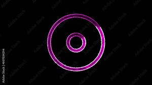 Stock Video ID: 1059820121 Continuous main loop of concentric circular dotted rings rotating and flickering in opposite directions in center on a dark background from the interface