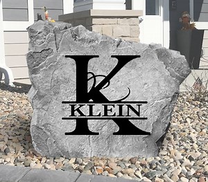 Fancy Monogram Name Stone - Engraved Rock - Personalized - Garden Stone - House Entry - Yard Decor - Wedding Gift- Family Stone - Etsy