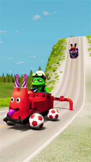 Cartoon Cars vs Low Pipes - BeamNG Drive