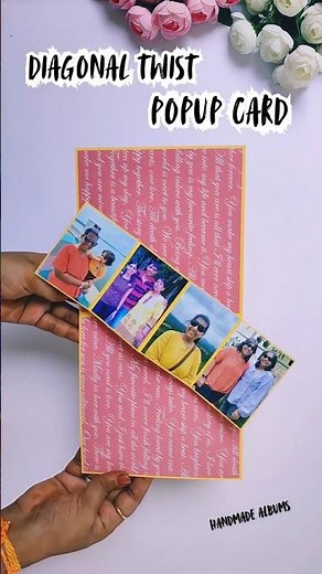 Diagonal twist and Pop up card for best friend 😳|| #diy #popupcardtutorial #popupcard #birthdaycard