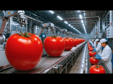 Inside the Modern Tomato Factory: From Field to Table (The Whole Process)