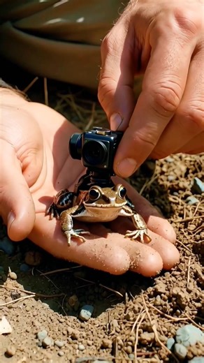 Micro Camera Mounted on a Burrowing Frog Exploring an Underground Tunnel 🐸🔬#AnimalPOV #microcamera