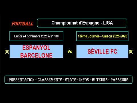 ESPANYOL BARCELONA - SEVILLE FC: Matchday 13, La Liga - Football match, 2025-2026 season