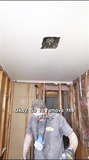 11K views · 44 reactions | Removing an old bathroom ceiling #shorts #Youtubeshorts #Diy | Bathroom Remodeling Teacher | Facebook