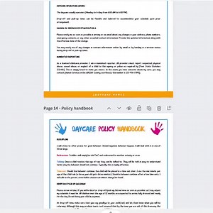 In Home Daycare Forms, Childcare Enrollment Forms, Daycare Contract Policy Handbook, Daycare Printables Editable Canva Template, Preschool - Etsy