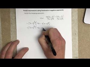 Factor expressions using fractional or negative exponents