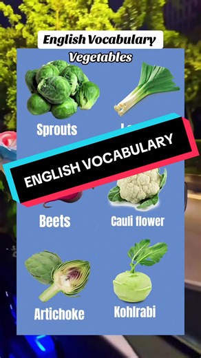 English vocabulary! Vegetables! Sprouts, beets, artichoke! Vocabulary practice. #english #englishbox #englishteacher #foryourepage #practice