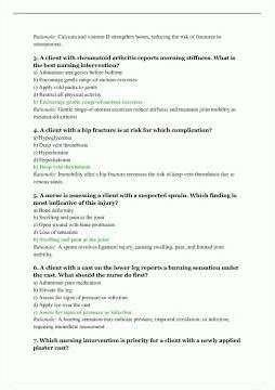 Musculoskeletal Disorders NCLEX Practice Quiz 20252026 Latest Edition Real NCLEXBased Questions and