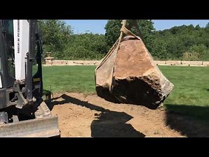 Lifting A Extremely Heavy Boulder With My E35 Bobcat Excavator!