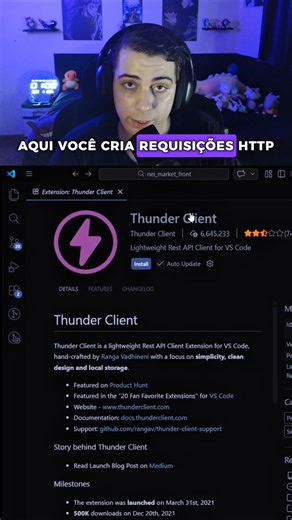 Adeus Postman! Use o Thunder Client no VS Code 🚀 #shorts