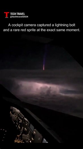 a lightning bolt below and a mysterious red sprite above. #space #lighting #sciecne