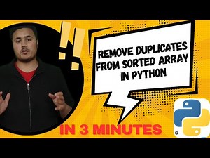 Remove Duplicates from sorted array Leetcode 26 problem in python.