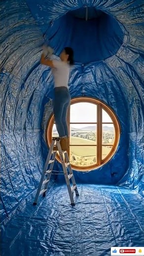 Giant gourd turned into a cozy house 🏠#shorts #diy #yputubeshorts