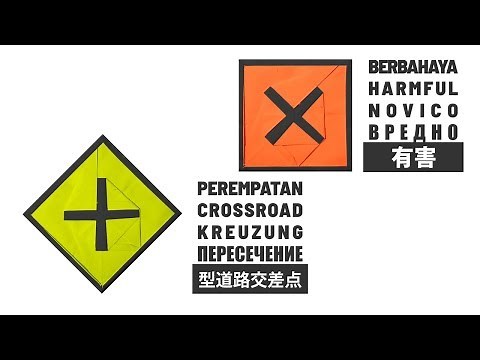 How to Make Origami: Harmful Hazard Symbol/ Crossroad Warning Sign (Hadi Tahir)