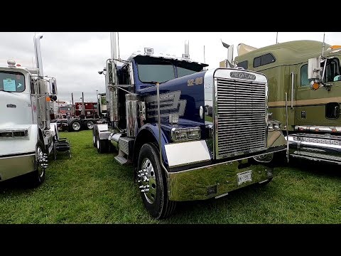1987 Blue Freightliner FLC 120 At The 2025 Clifford Truck Show