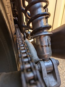 Tire rubbing against chain problem