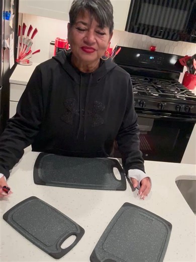 Loving My NEW Cutting Boards...This cutting board set comes in three perfect sizes, so I can prep and chop without switching tools. The built-in stabilizers keep the board from sliding while I work, and the deep grooves catch juices so my counters stay clean! Practical, durable, and made for real cooking. #kitchen #gadgets #easycooking