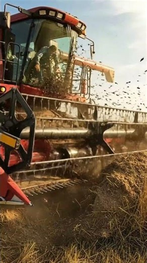 Amazing harvester vs many bee in farm field #riceharvesting #viralvideo