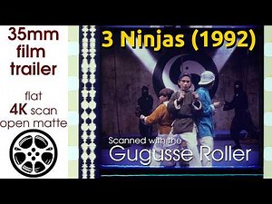 3 Ninjas (1992) 35mm film trailer, flat open matte, 4K *CROPPED