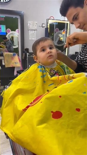 The reaction of the Noyan in the barbershop #cutebaby #baby #shorts