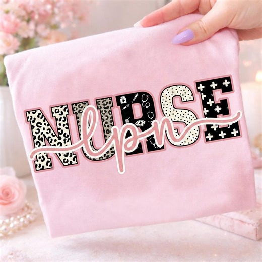Leopard LPN Nurse PNG, Pink Shirt Design (digital Download) - Etsy